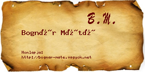 Bognár Máté névjegykártya