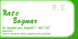 mate bognar business card